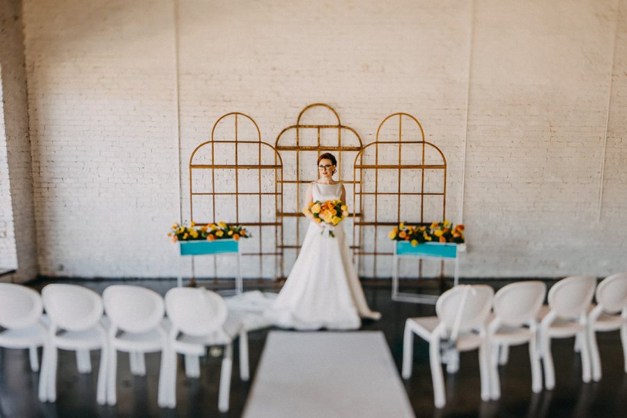 Mid Century Teal & Orange Wedding Ideas via TheELD.com