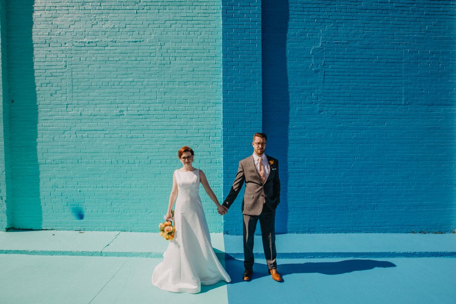 Mid Century Teal & Orange Wedding Ideas via TheELD.com