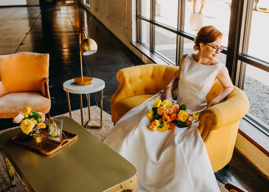 Mid Century Teal & Orange Wedding Ideas via TheELD.com