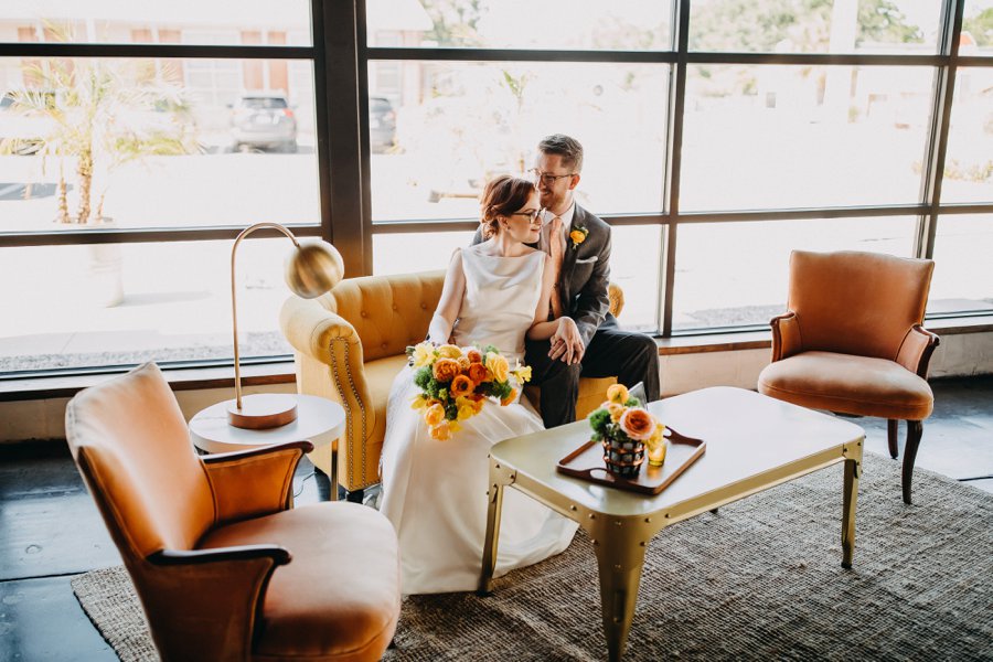 Mid Century Teal & Orange Wedding Ideas via TheELD.com