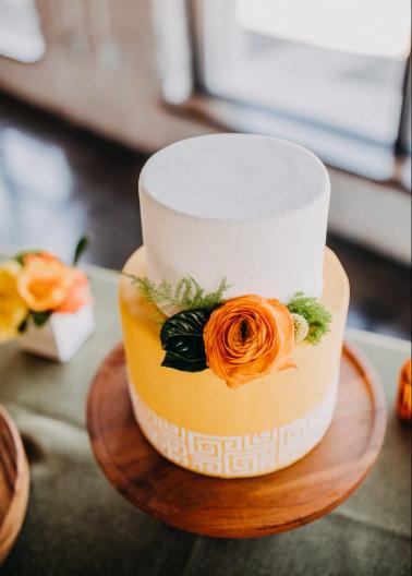 Mid Century Teal & Orange Wedding Ideas via TheELD.com