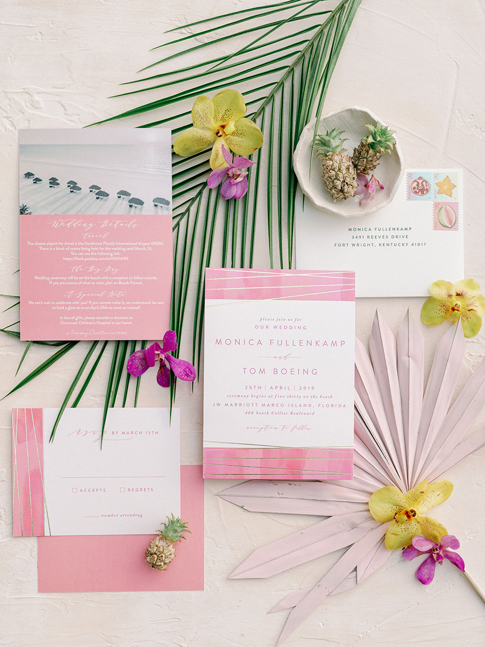 Colorful Lilly Pulitzer Inspired Beach Wedding via TheELD.com