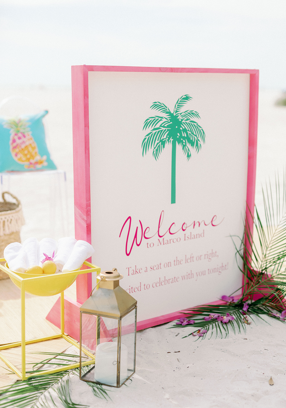 Colorful Lilly Pulitzer Inspired Beach Wedding via TheELD.com