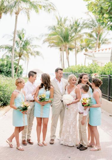 Colorful Lilly Pulitzer Inspired Beach Wedding via TheELD.com