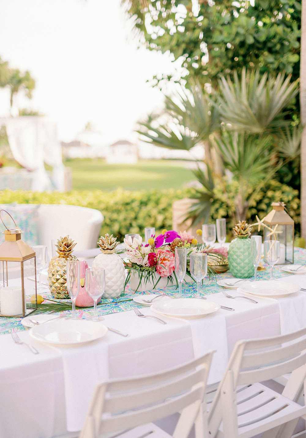 Colorful Lilly Pulitzer Inspired Beach Wedding via TheELD.com