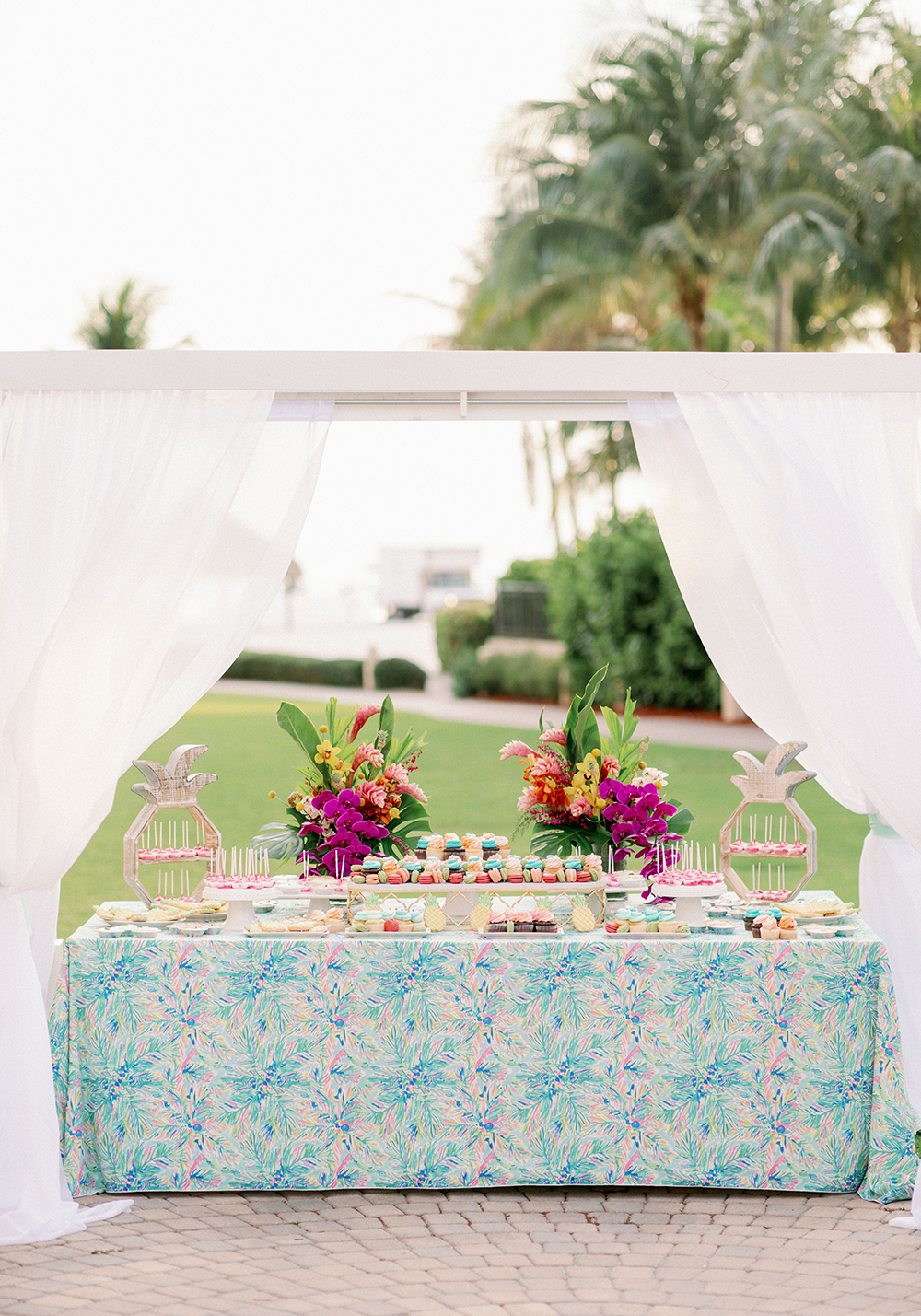 Colorful Lilly Pulitzer Inspired Beach Wedding via TheELD.com