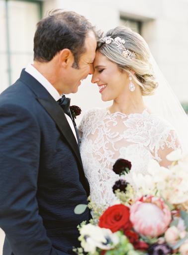 Glamorous Blush & Red Tampa Wedding via TheELD.com