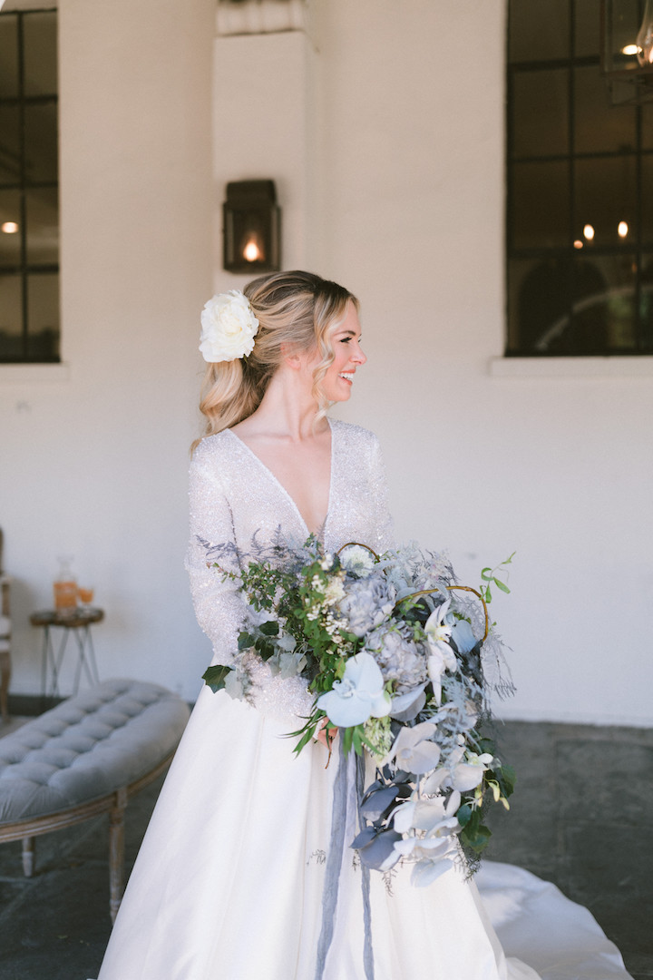 Pantone 2020 Classic Blue Bridal Bouquet, Blue Wedding Inspiration