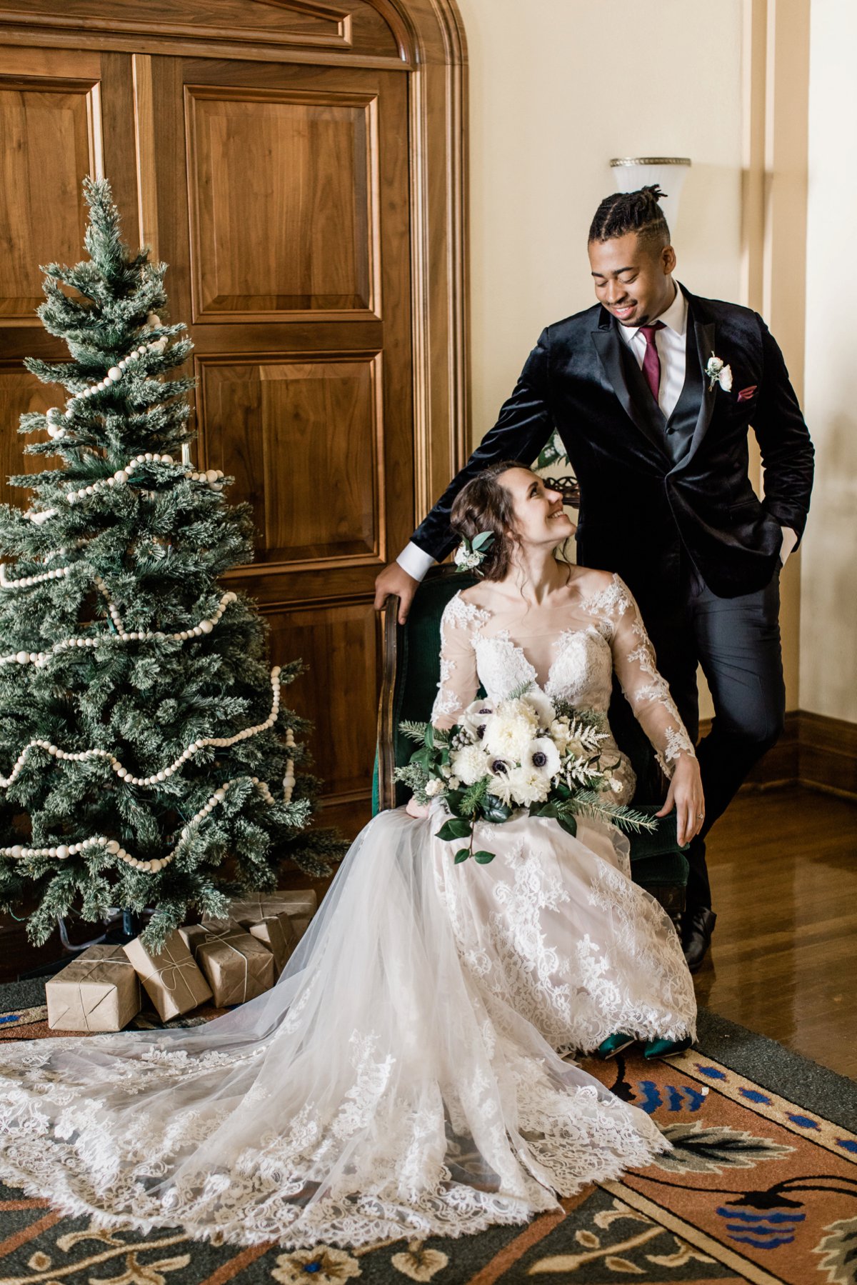 Modern Christmas Wedding Inspiration via TheELD.com