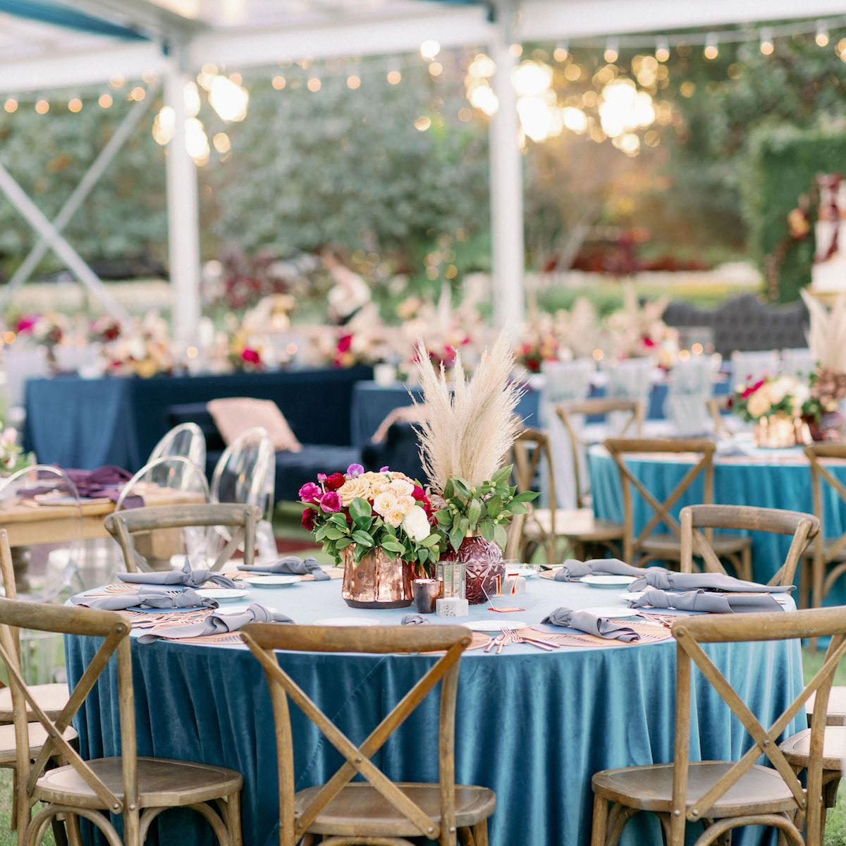 Classic Blue Wedding Table Linens, Pantone 2020 Classic Blue Wedding Inspiration