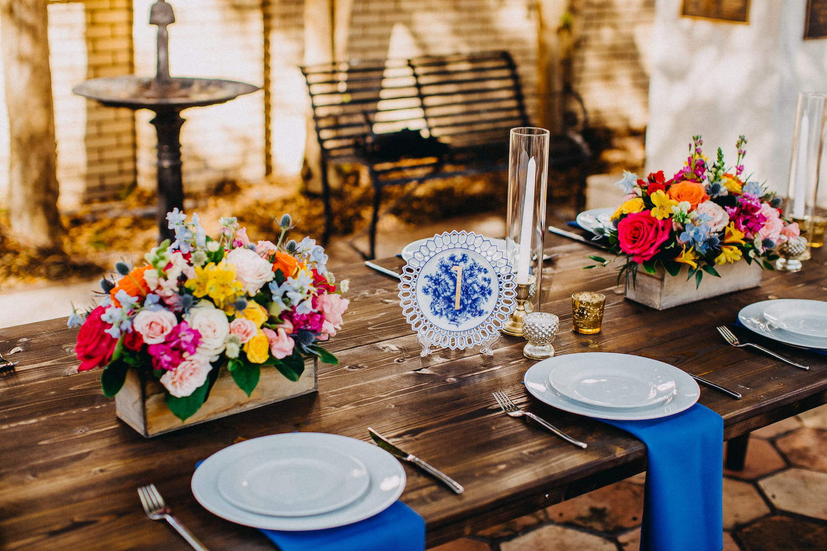Pantone 2020 Classic Blue Wedding Table Decor