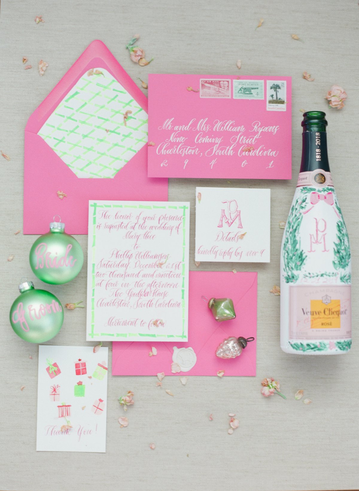 Elegant Pink and Green Wedding Ideas... with a Holiday Twist via TheELD.com