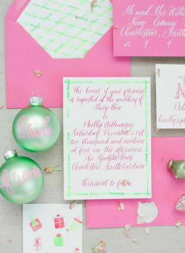 Elegant Pink and Green Wedding Ideas... with a Holiday Twist via TheELD.com