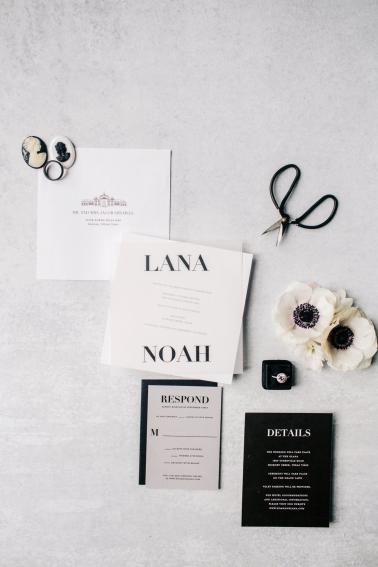 Elegant Black, White & Gold Texas Wedding Inspiration via TheELD.com