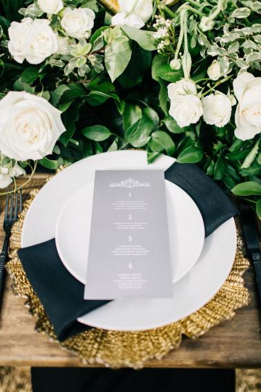 Elegant Black, White & Gold Texas Wedding Inspiration via TheELD.com