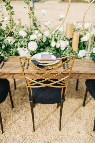 Elegant Black, White & Gold Texas Wedding Inspiration via TheELD.com