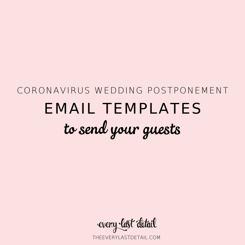 Coronavirus Wedding Postponement Email Templates To Send To Guests