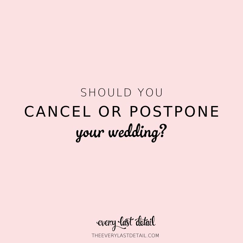 Should You Cancel or Postpone Your Wedding Due To Coronavirus? via TheELD.com
