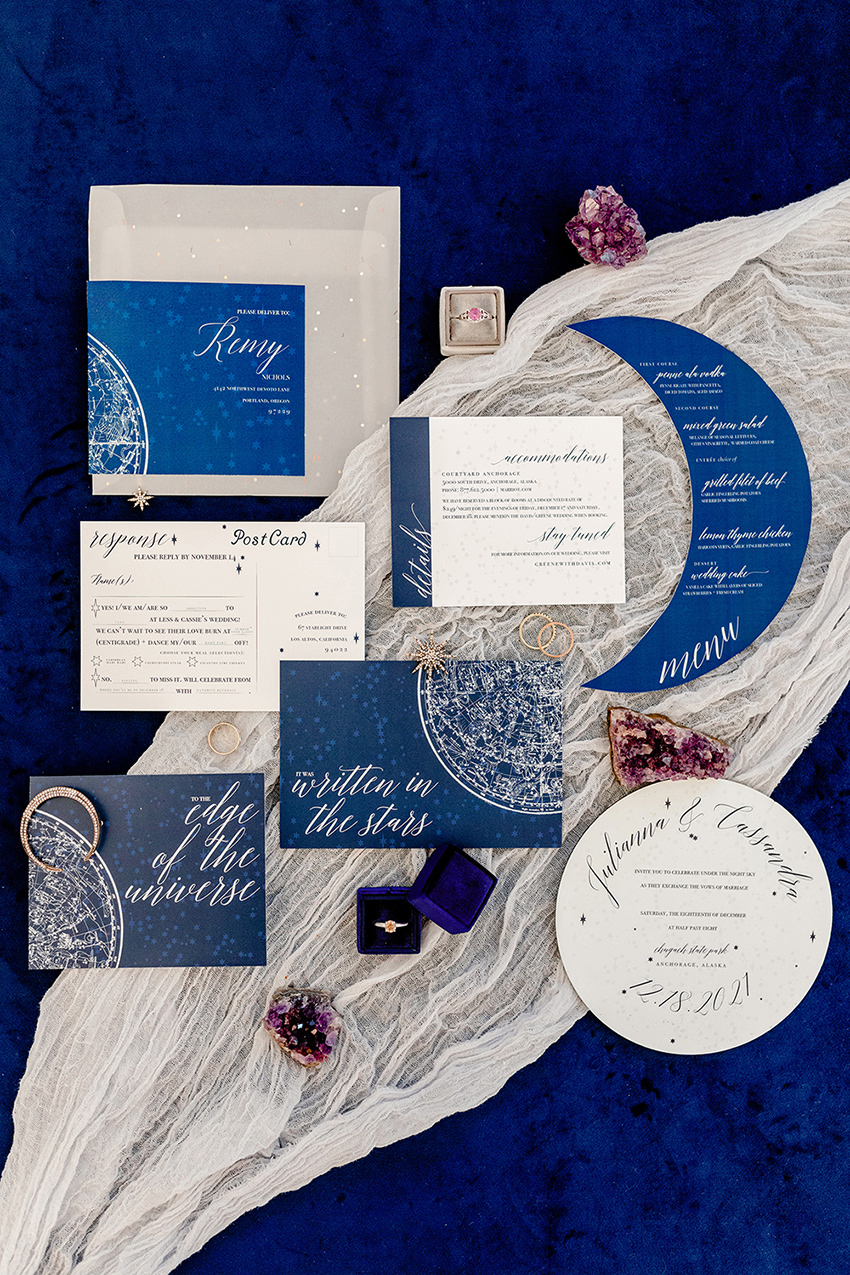 Whimsical Blue Celestial Wedding Ideas via TheELD.com