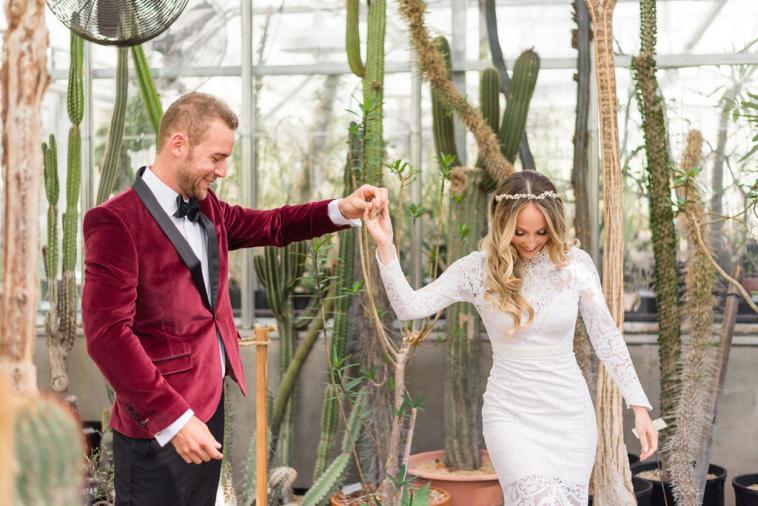 An Intimate Boho Botanical Garden Wedding via TheELD.com